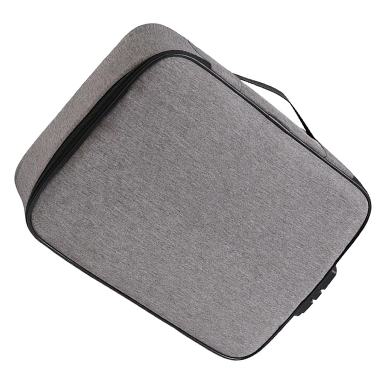 Scatola Portadocumenti Serratura a Combinazione, Borsa Portadocumenti Multistrato Grigia, Organizer per Archiviazione Casa e Ufficio, Portatile e Sicura per Viaggi e Documenti