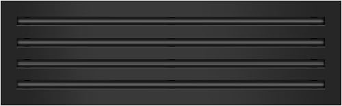 BUILDMART - Cubierta de ventilación de CA moderna de 26 x 8 - Ventilación de aire negra decorativa - Difusor de ranura lineal estándar - Rejilla de