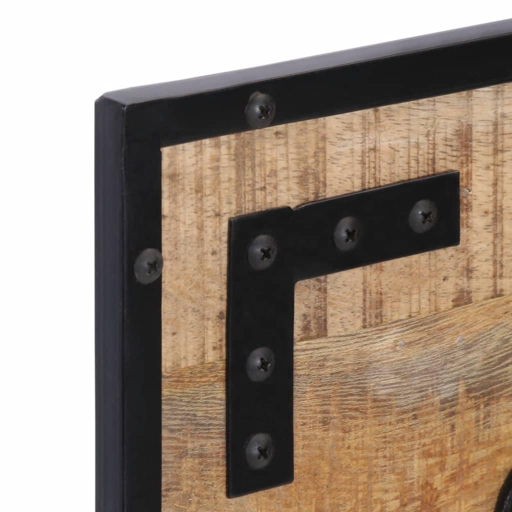 Juego de 2 percheros de 80 x 8 x 25 cm de madera maciza de mango con 5 ganchos, diseño industrial