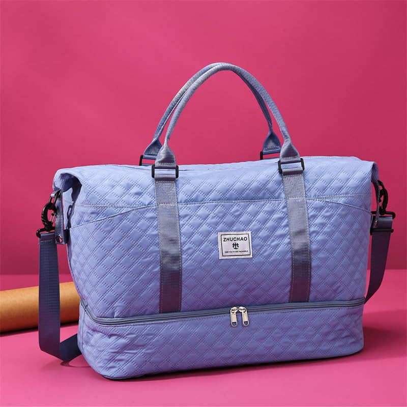 Weekender Bags for Women, Personal Item Travel Bag with Shoes Compartment, Travel Duffel Bags with Toiletry Bag for Gym Hospital Fitness(Light Purple)2