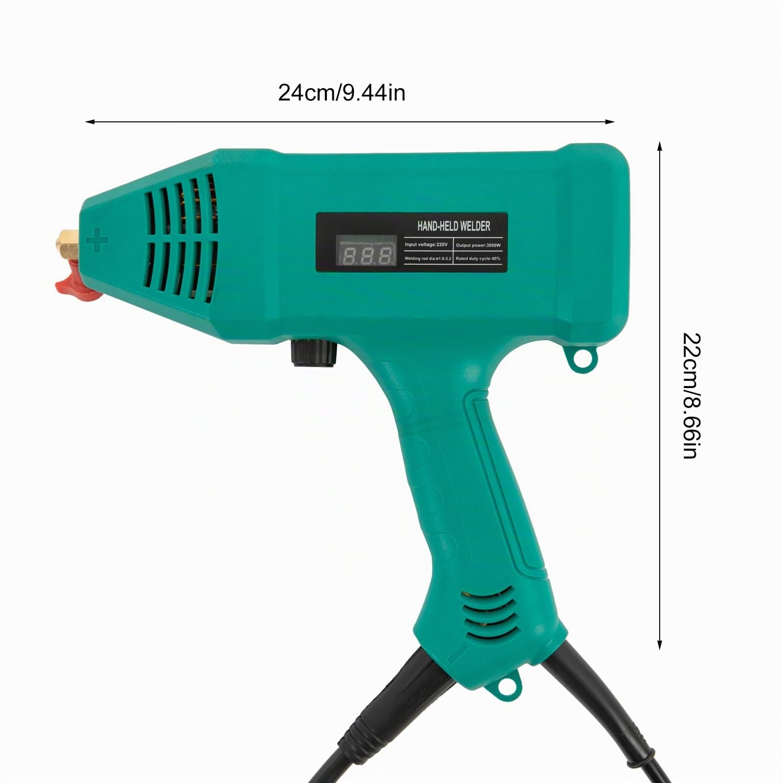 Saldatrice a mano, 3000 W, 220 V, IGBT 200 A, con display LED, maschera e cassetta degli attrezzi, saldatrice elettrodi per ingegneria meccanica, lavorazione lamiera, acciaio inox, alluminio