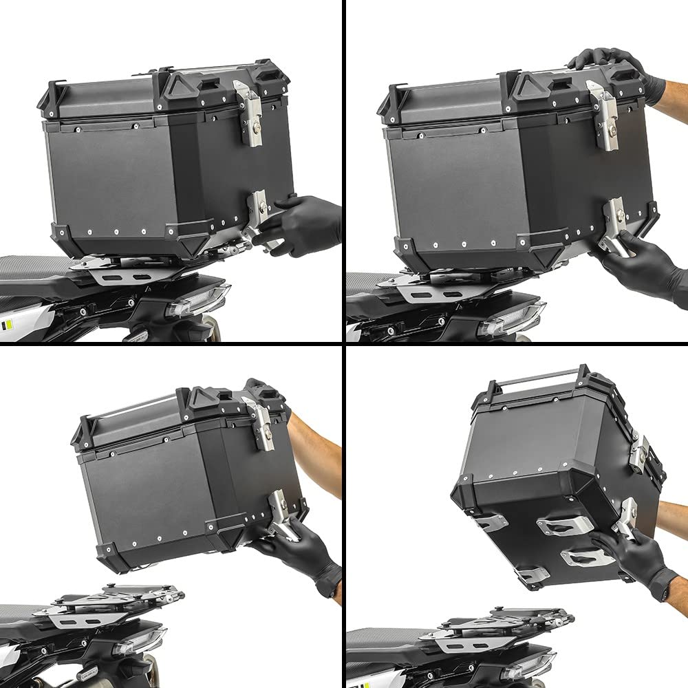 Top Case kompatibel mit BMW R 1250 GS/Adventure Aluminium Bagtecs XB65 Silber