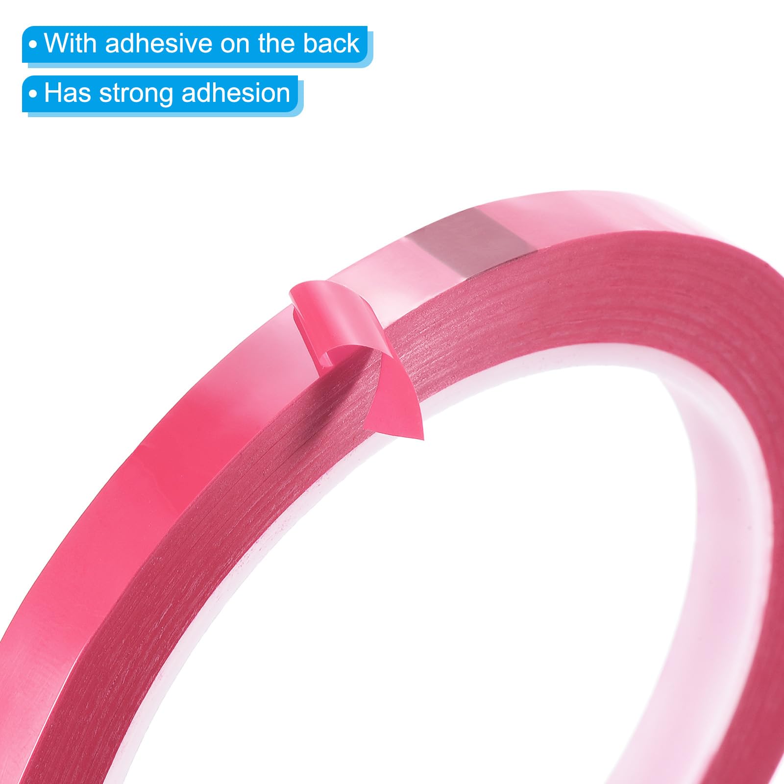 PATIKIL 11/32"(9mm) Whiteboard Tape, 5 Pack Thin Dry Erase Tape 72 Yard(66m) for Graphic Chart Marking DIY Art, Pink - Image 4