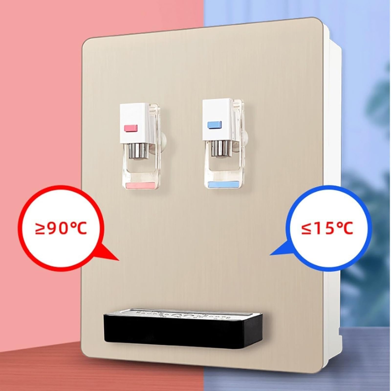 Distributeur Eau Raccordement Au Réseau d'eau Mural Alimenté, Fontaine Eau Autonome Alimenté par Le Réseau, Température Réglable sur 2 Segments, Fontaine À Boire Commerciale, pour Petites Entreprises