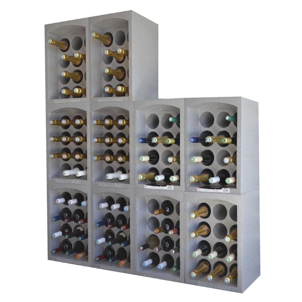 Deconation Lot De 3 Casiers Porte Bouteilles -3x12 Soit 36 Bouteilles - Polystyrène Expansé - Stockage Et Transport
