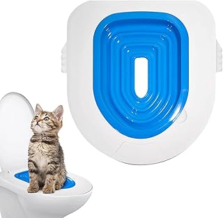Kit de treinamento de vaso sanitário para gatos, assento de treinamento de vaso sanitário para gatinhos - Kit de bandeja de areia para animais de estimação, treinamento de mordida de gato guia de compatibilidade forte Aviere