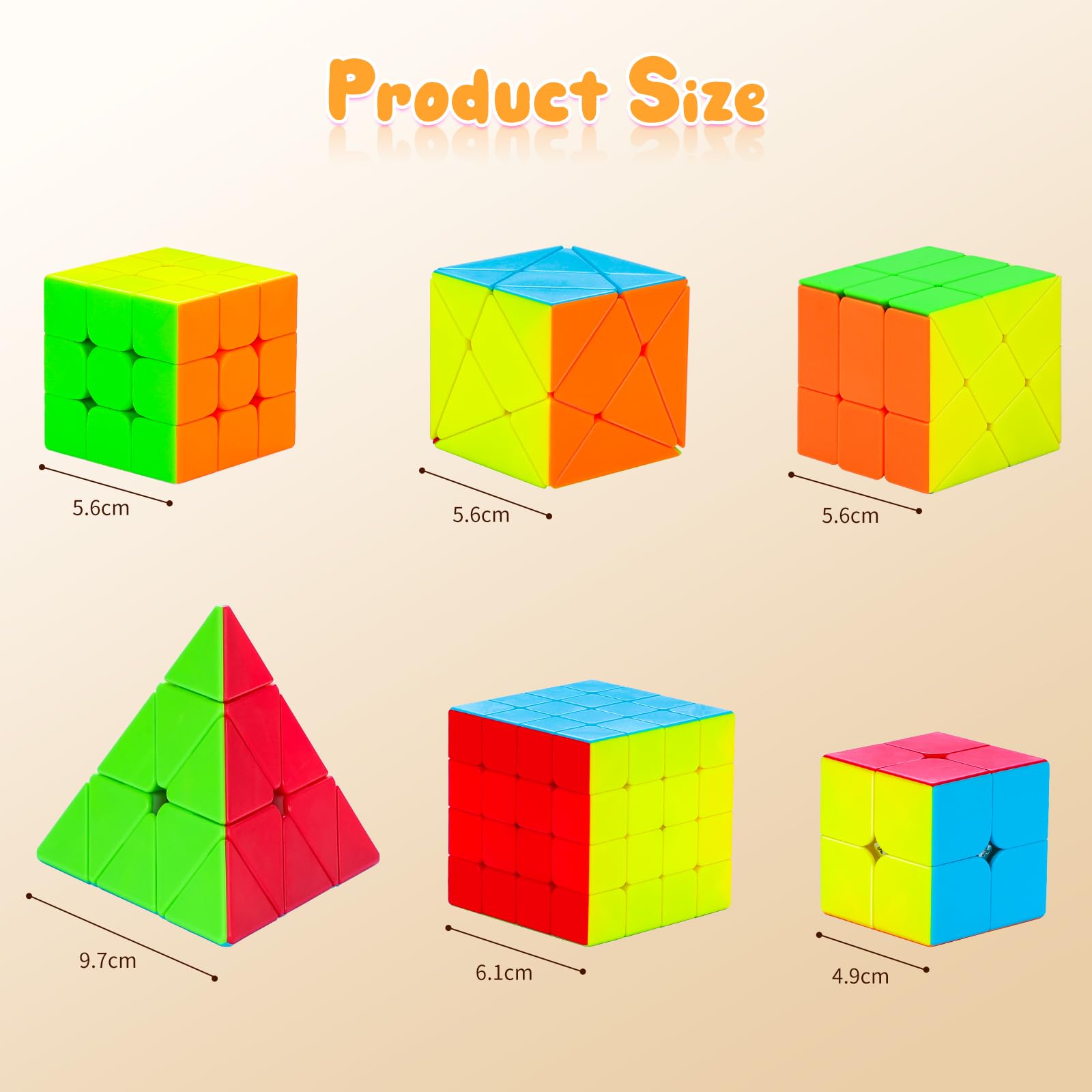 Coolzon Speed Puzzle Cube Set, Set di Cubo Magico 2x2 3x3 4x4 Pyraminx Fenghuolun, Axis Skewb Magic Puzzle Cube Regali per Bambini Adulti, 6 Packs