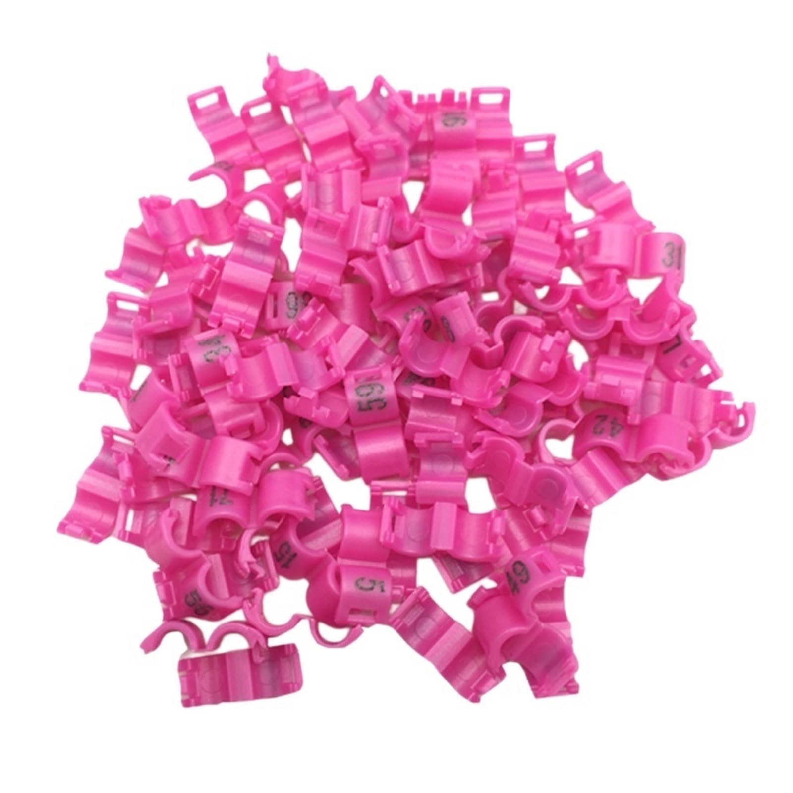 Bird Clip On Leg Foot Rings 20Pcs，for Canary Pigeon Small Parrot Budgie Lovebird,Inner Diameter 2.7mm 3mm 4mm 4.5mm 5mm(Pink,4.5mm)