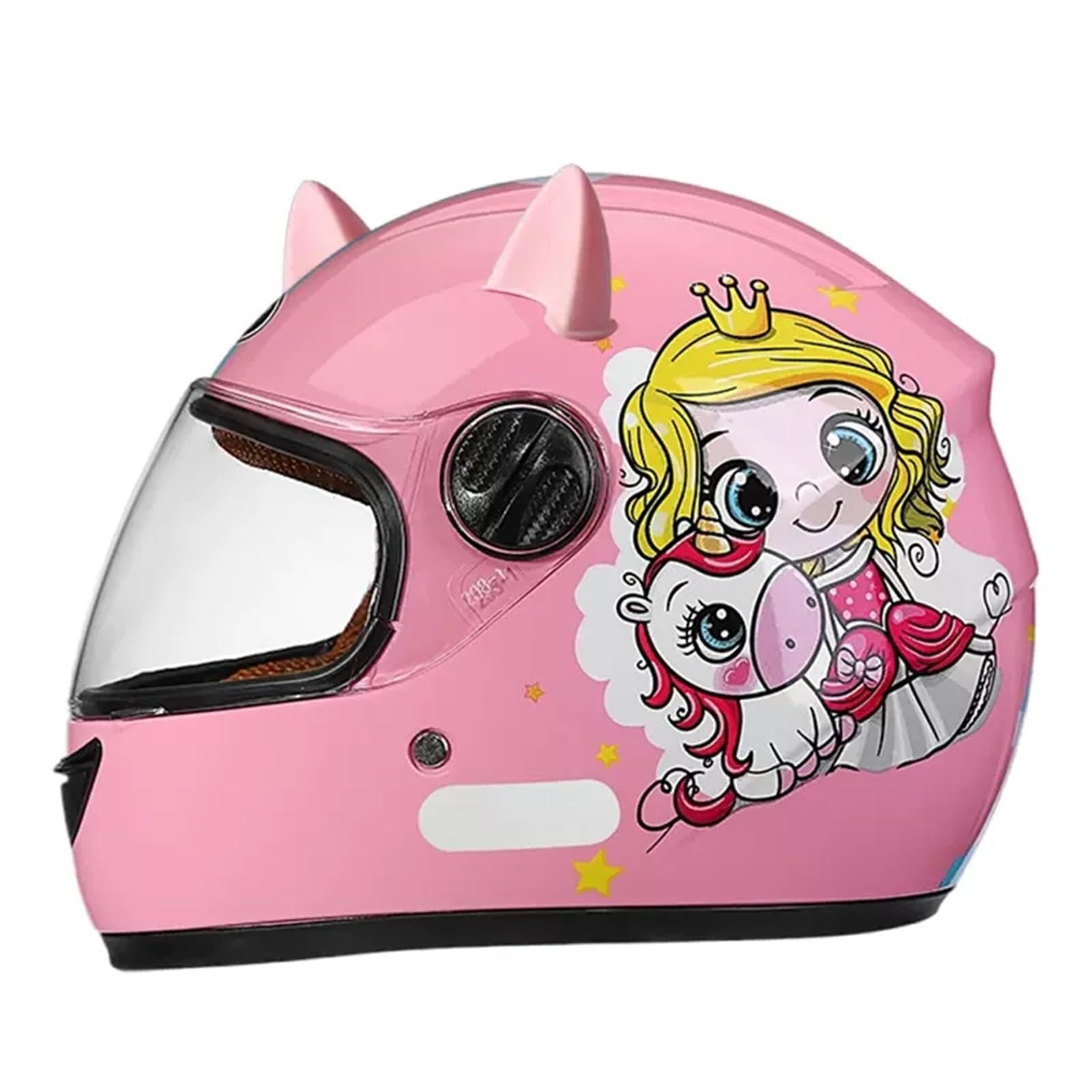 Casco Integral de Motocicleta para niños, Casco de Scooter Aprobado por ECE con Visera Solar y Bufanda extraíble, Casco de Scooter para niños y niñas de 3 a 12 años B-4,48-55CM