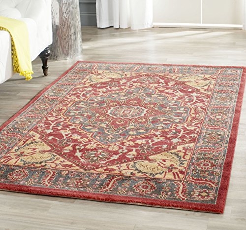 Safavieh Persischer Traditioneller Teppich, MAH621, Gewebter Polypropylen, Marineblau / Rot, 120 x 180 cm