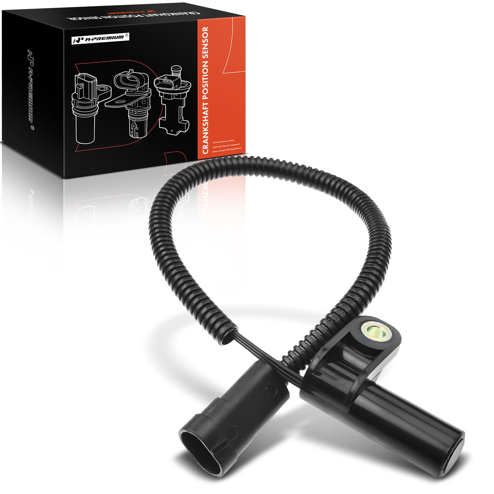 A-Premium Engine Crankshaft Position Sensor Compatible with Jeep Grand Cherokee 1993-1996, Wrangler 1993-1995, L6 4.0L, Replace# 56026884