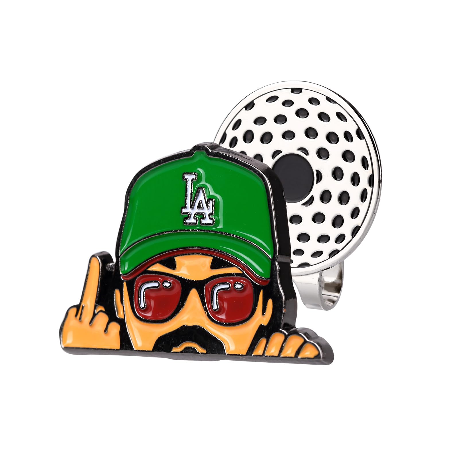 WMAWJBT Golf Ball Marker with Hat Clip, Magnetic Golf Ball Marker, Premium Golf Accessories and Funny Golf Gifts for Man Woman and Children (LA)