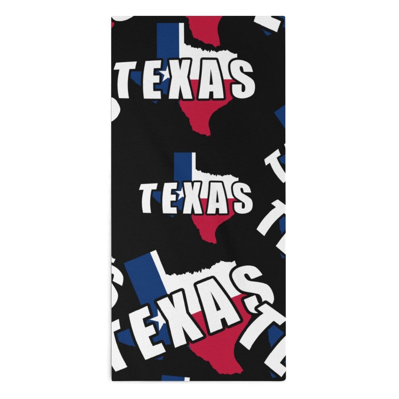 NCLQVJXZKHW Texas Map Flag Hand Towels Soft Face Towel Gym Bathroom Travel Hotel 13"x28"