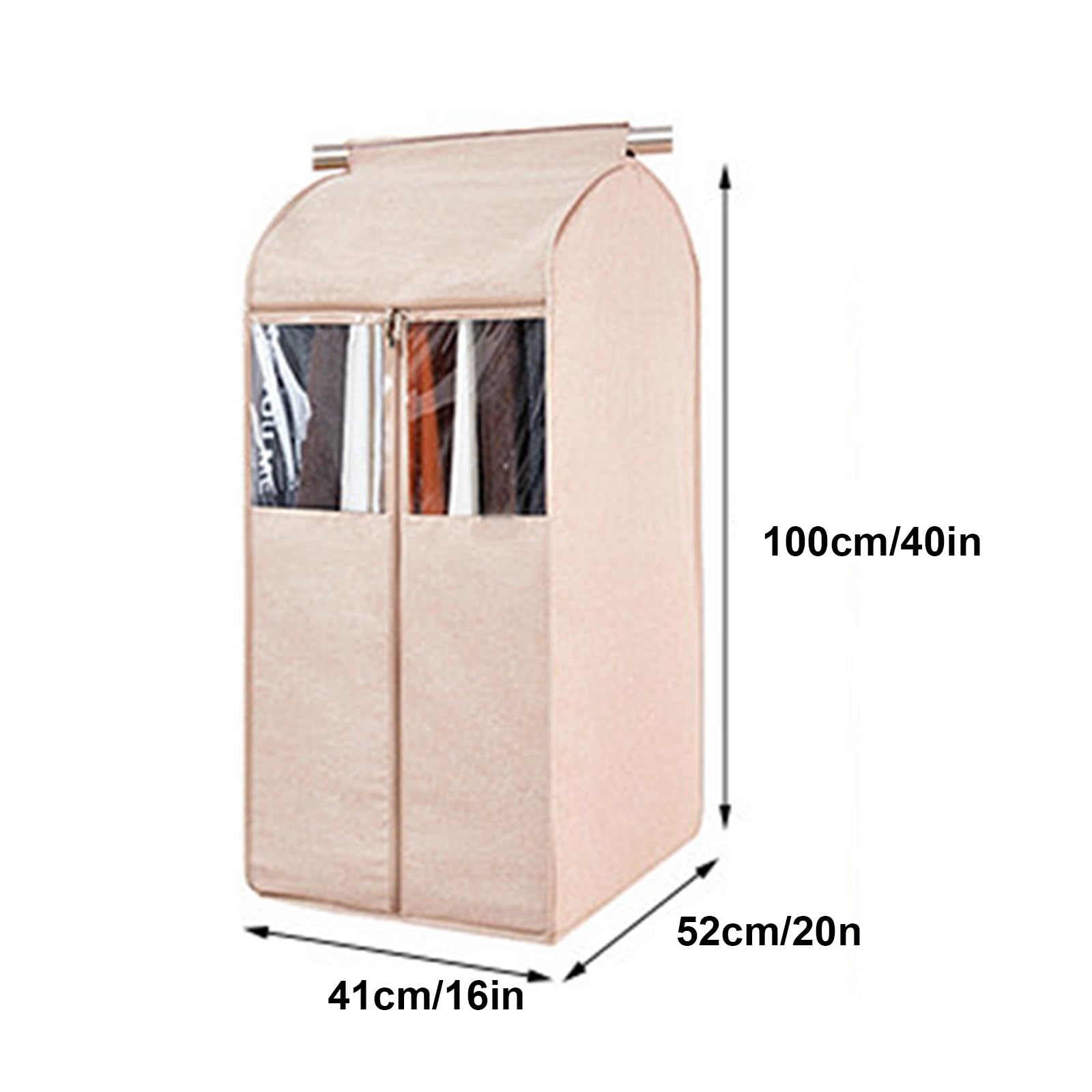 Fundas Ropa Bolsas Guardar Ropa de Tela Oxford para Perchero, con Ventana Transparente para Abrigos Camisas Chaquetas