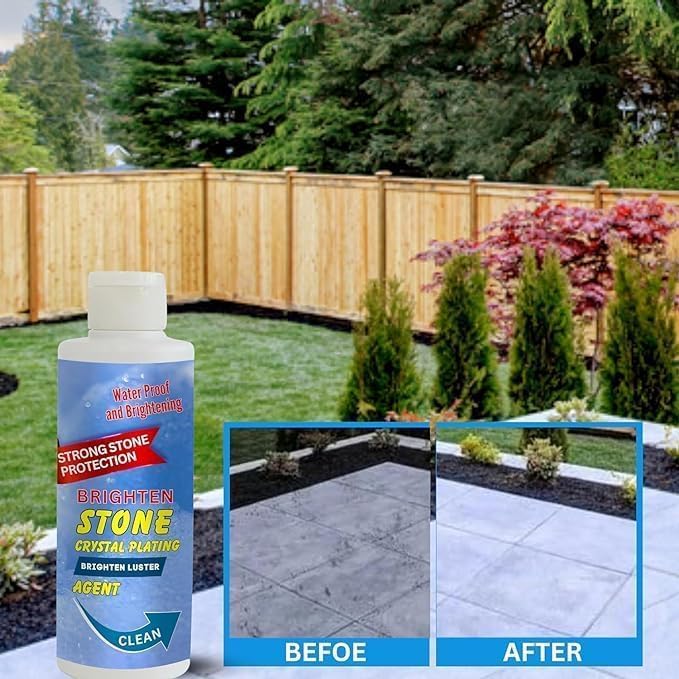 KIRMIT 1Pcs Stone Crystal Plating Brighten Luster Agent for Marble, Granite & Stone, Marble & Granite Floor Cleaner Help to Remove Stains Grease Grime Water Spots Fingerprints Smudges (Pack of 1) 3