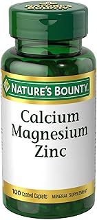 Nature's Bounty Calcium Magnesium & Zinc Caplets, Immune & Supporting Bone Health, 100 Count
