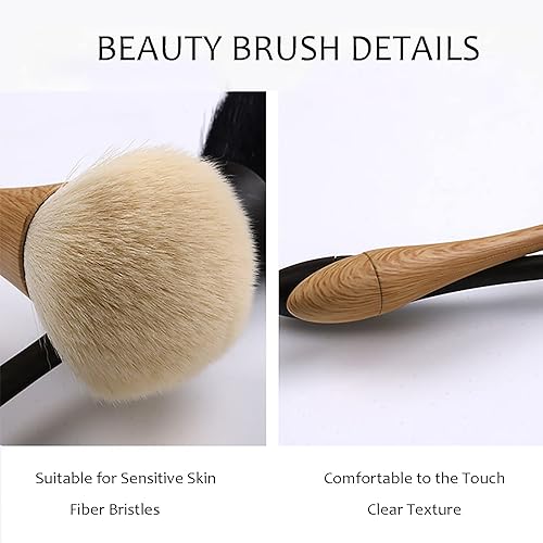 Miniatura 6 de Brochas de maquillaje, brocha de maquillaje profesional Kabuki, brochas de maquillaje profesionales con mango de madera, brochas para cosméticos,