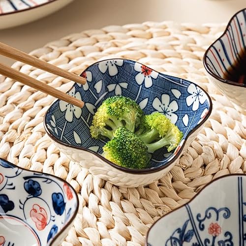 TuYines Zestaw ceramicznych miseczek do sosów sojowych, tapas, dipów, przekąsków i dipy, 6-częściowy zestaw na przekąski do sushi