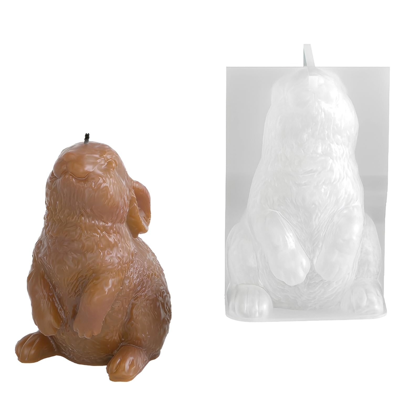 Buxuaaaa Rabbits Shaped Silicone Easy Cleaning Detailed Easters Making Supplies Easters Rabbits Silicone Mold