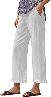 Pantalones de ocio para mujer, ligeros, transpirables, cómodos, anchos, largos, de color puro, elástico