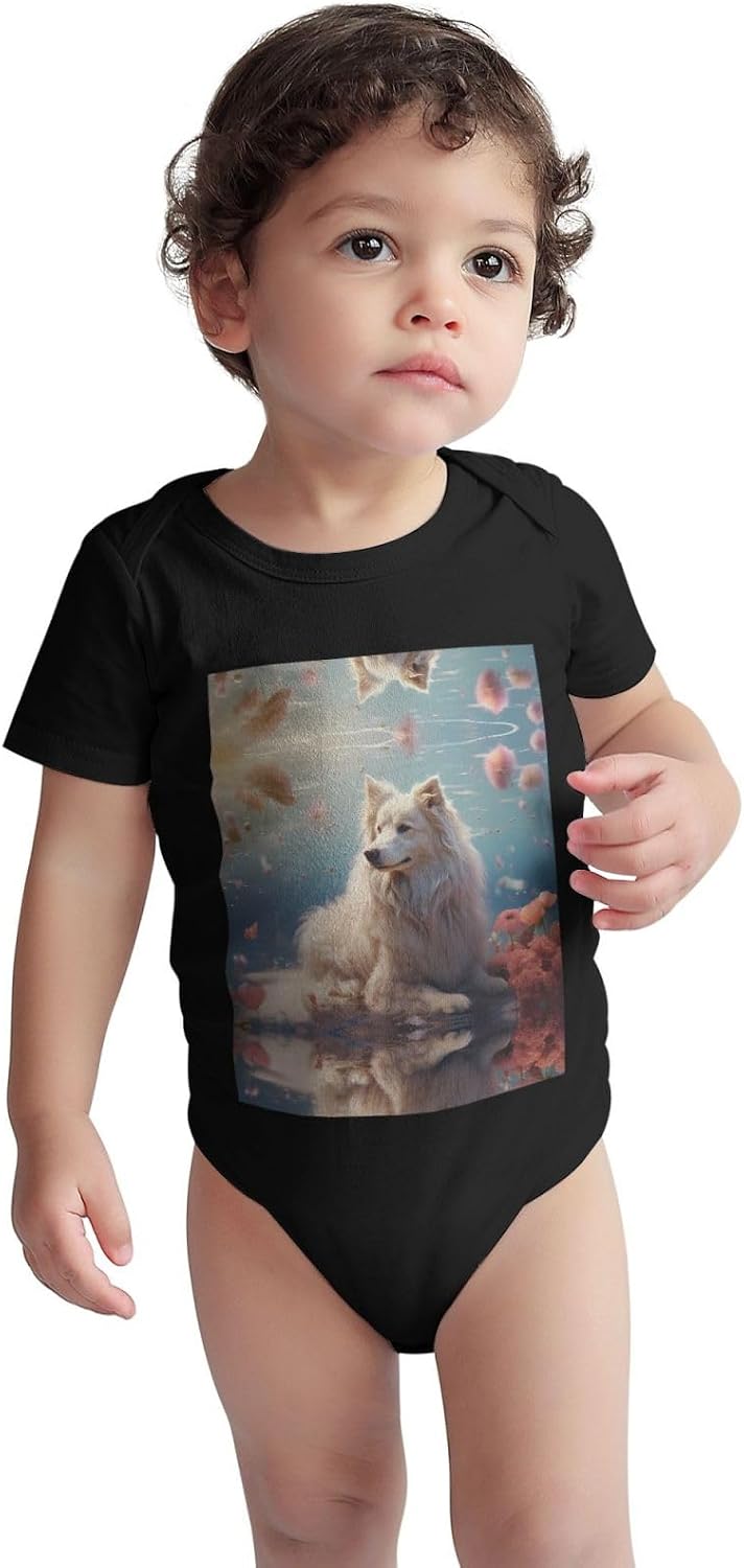 pet dog Printed Baby Boy Short Sleeve Crawling Suit - Cotton One-Piece Baby Clothes