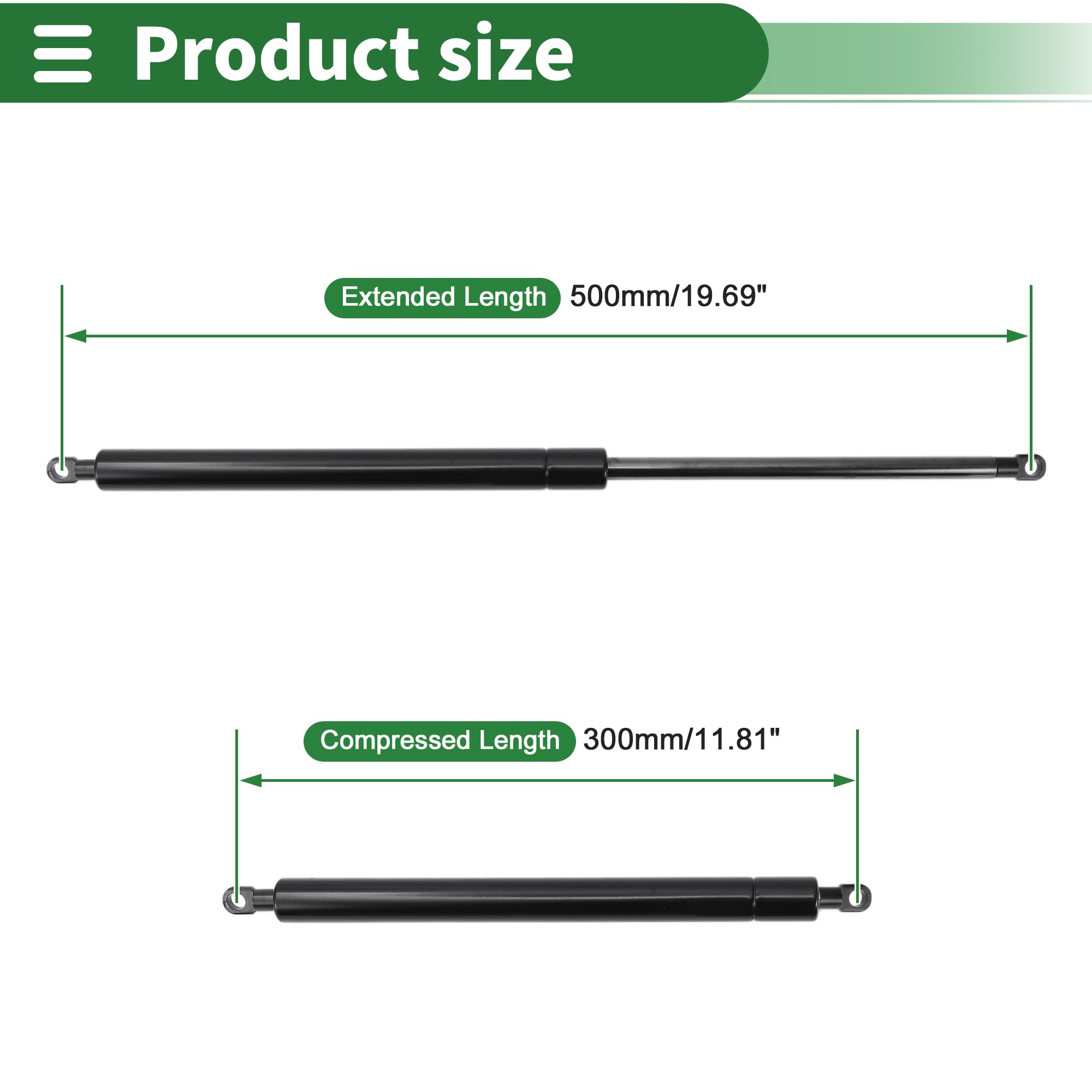 Motoforti Vérins À Gaz Noirs 1250N 2 Pièces 500Mm Pour Rangement
