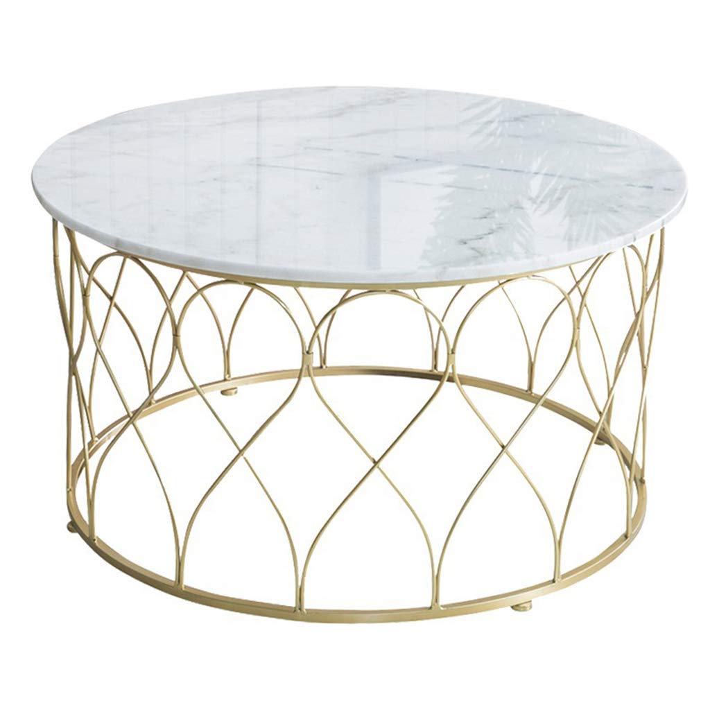 Table basse ronde en marbre compacte pour meubler un salon et rompre la monotonie