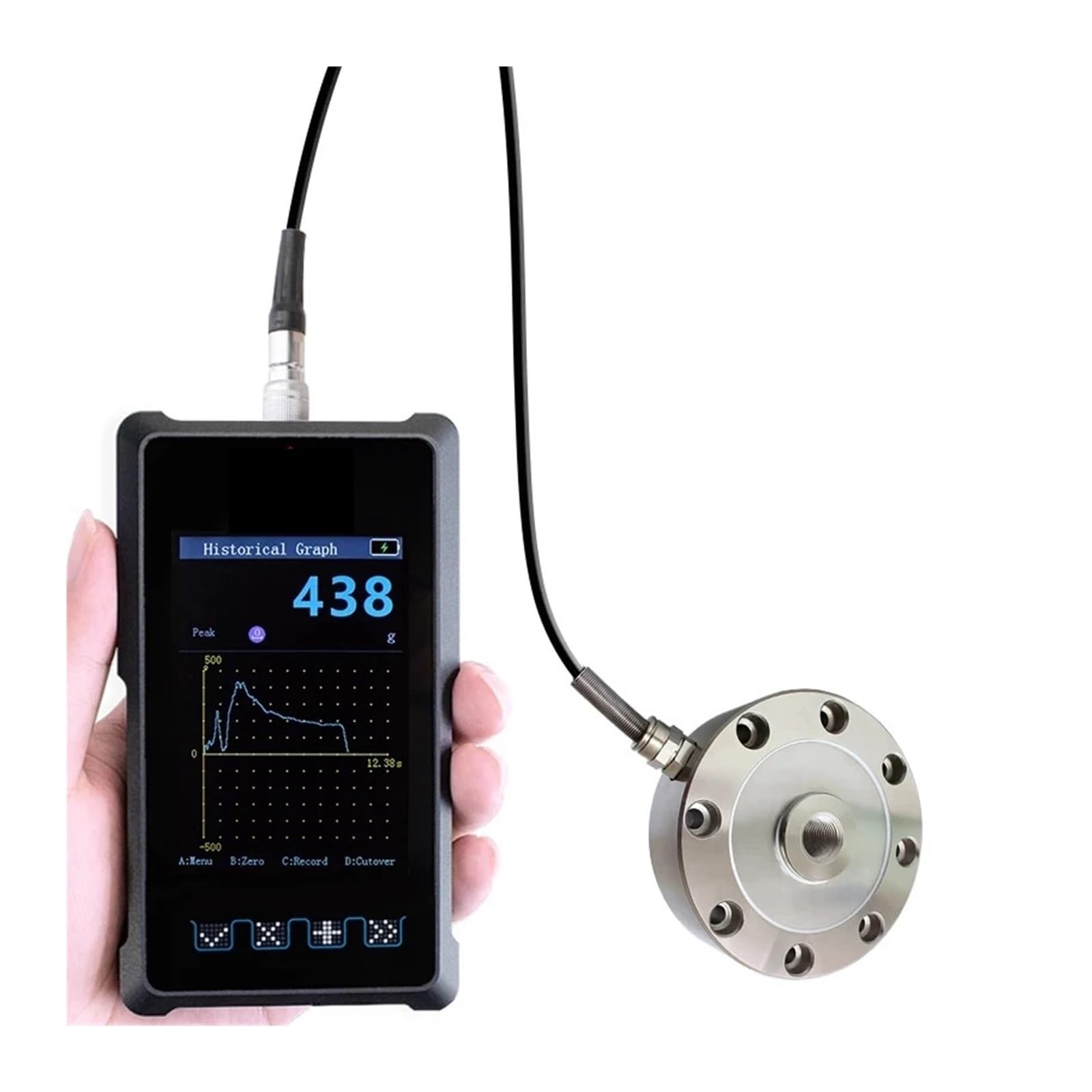 Misuratore di forza dinamometrico digitale portatile con indicatore di cella di carico, misurazione della tensione, uscita RS485/4-20mA/0-10V Misurazione multi-unità(DY920-C 0-100N)
