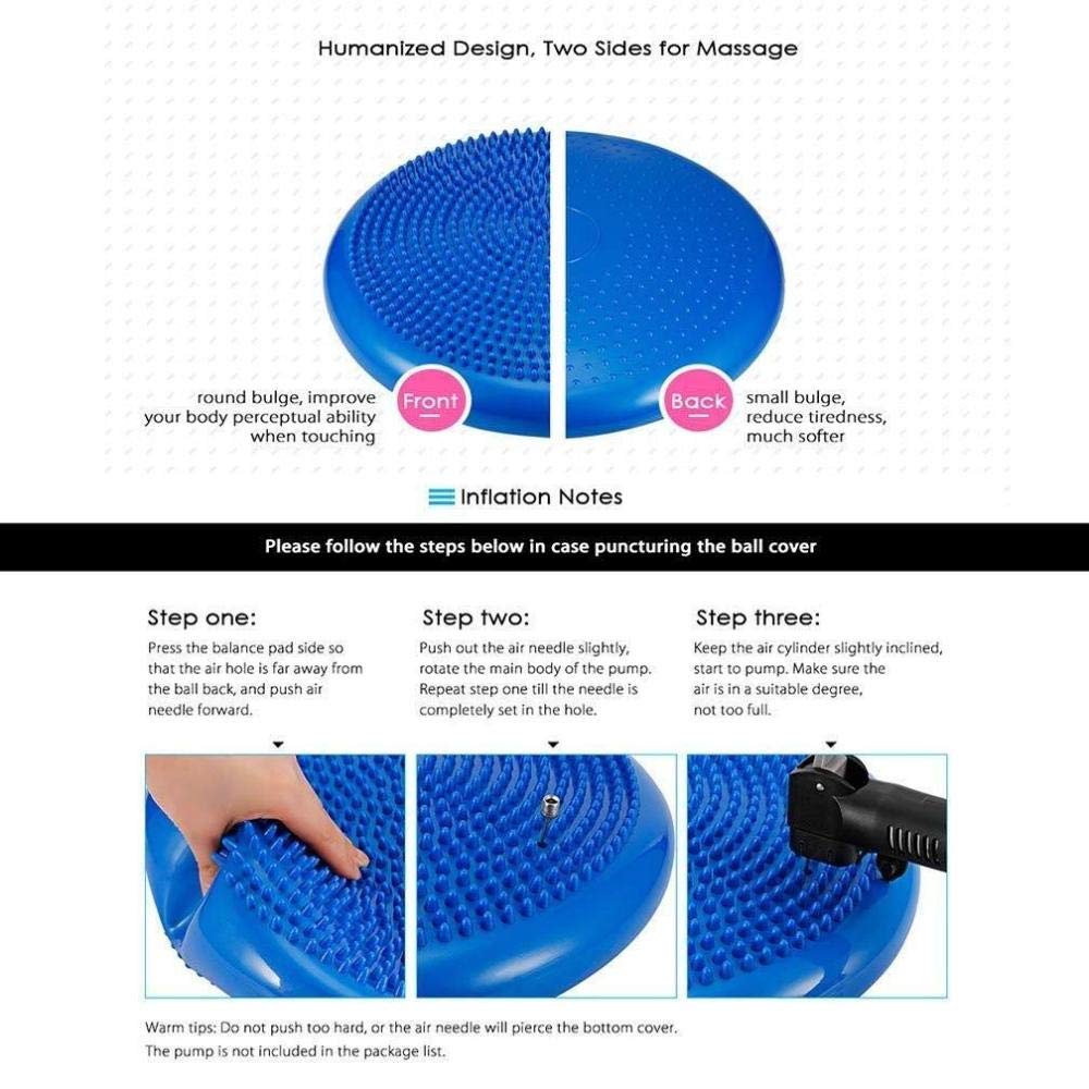 Balance Board,Matte Aufblasbares Gleichgewichtskissen Yoga Workout Fitness Training Übung Balance Sitzpolster Mit Handluftpumpe (2),Purple