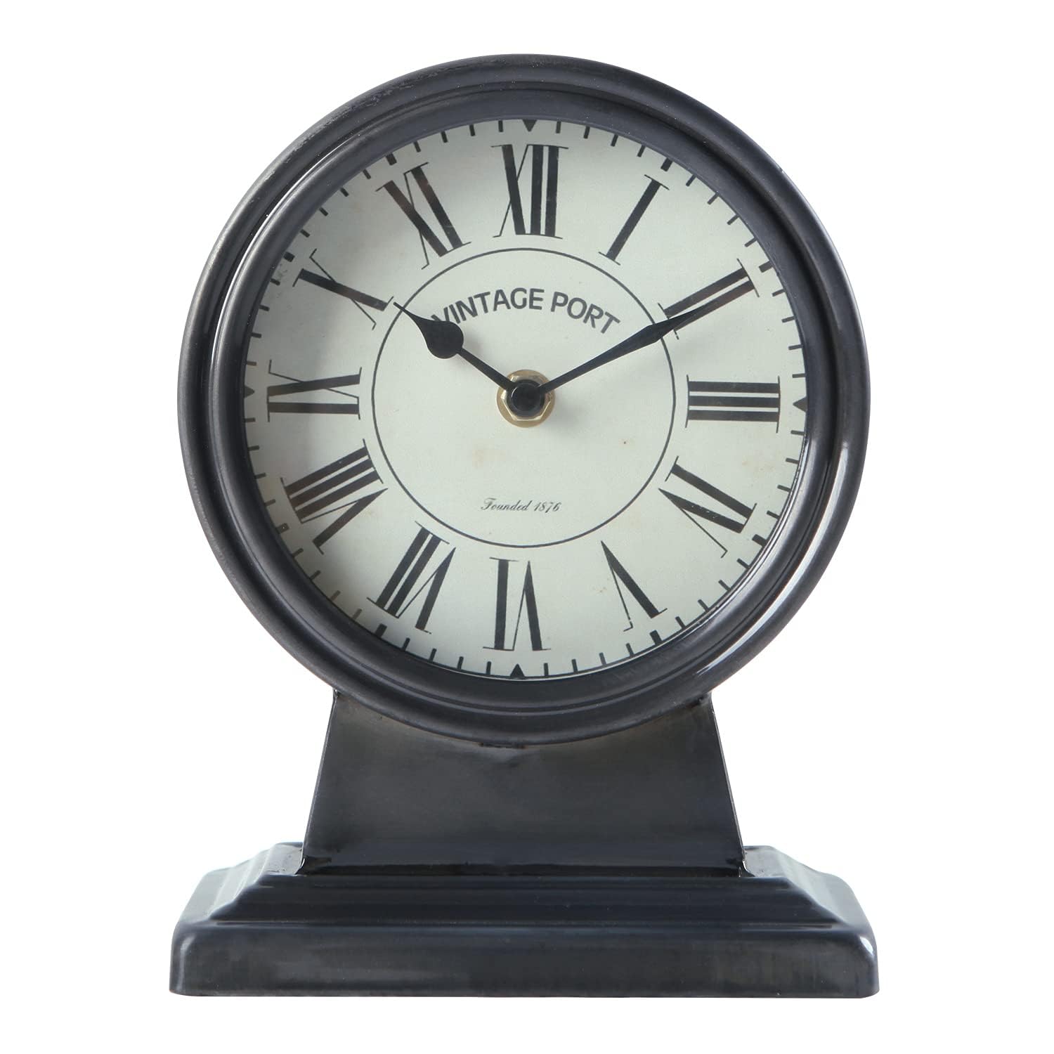 NIKKY HOME Vintage Mantle Clock, Silent Non-Ticking Battery Operated Table Desk Shelf Clock for Living Room Decor