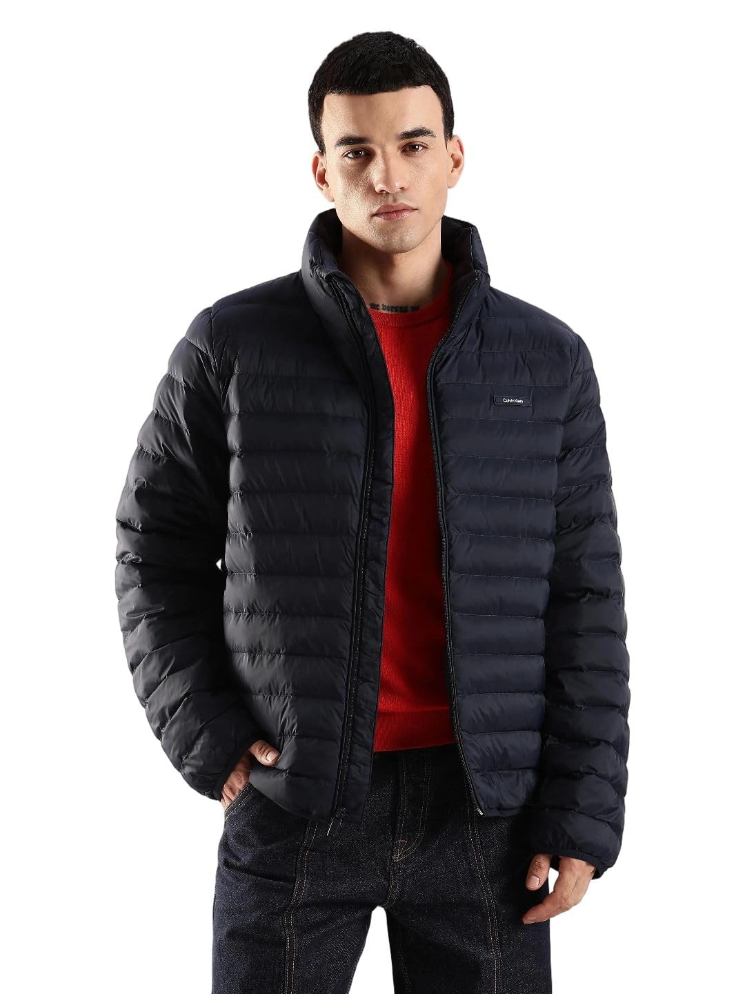 calvin klein jeans Solid regular fit nylon jacket-picture-15