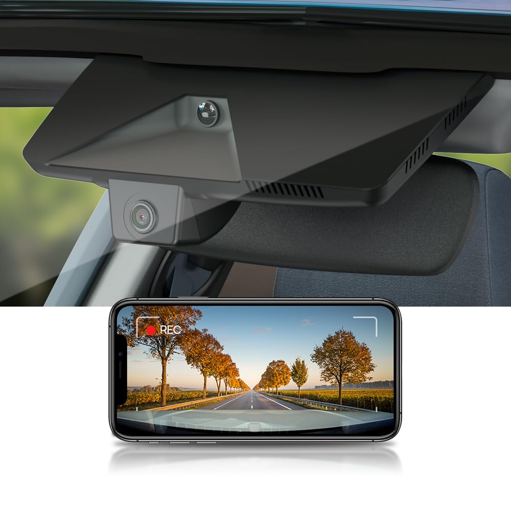 Fitcamx Cámara De Tablero Delantera 4K Trasera 1080P Se Adapta Para Kia K5 2021-2024 (parte N.º L3000) LX LXS GT-Line EX GT, Aspecto De Fábrica OEM, Video HD Dual, WiFi Y Aplicación