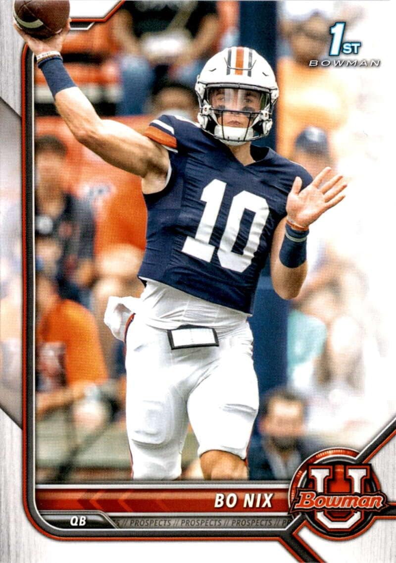 2022 Bowman University #8 Bo Nix Auburn Tigers Football Card