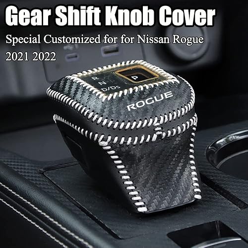Miniatura 2 de XITER Funda de cuero para palanca de cambios automática, funda protectora de palanca de cambios para Nissan Rogue 2021, 2022, 2023, 2024, 2025,