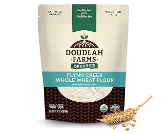 Organic Whole Wheat Flour 1.5 lb - Non-GMO, Pesticide-Free, Regenerative Organic Certified for Baking Bread, Pizza, Pasta, More by a Wisconsin Family Farm