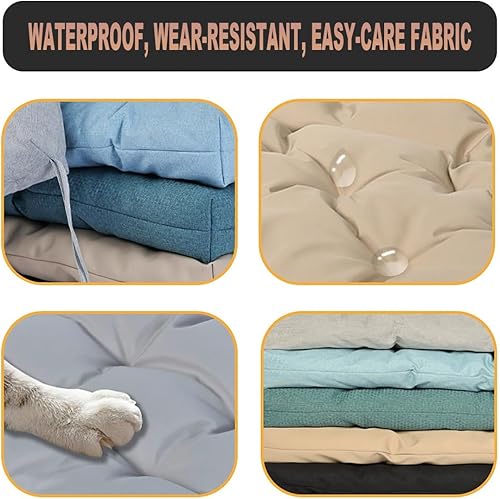 Miniatura 5 de LUXUCURE Cojines de banco personalizados para muebles de interior y exterior, cojín de asiento de ventana, cojín de repuesto suave copetudo con