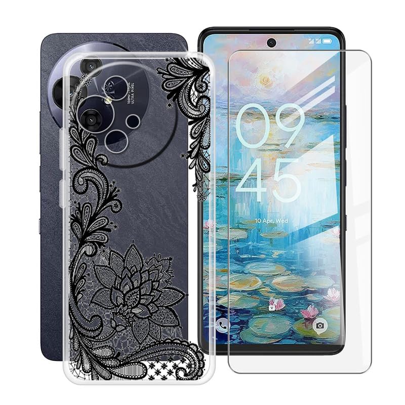 HGJTFANY Coque Pour TCL 50 XL Nxtpaper (6.78") Avec Verre Trempé En Protecteur D'écran, Ultra Fin Clear Bumper Case Souple Silicone Anti-Chute Housse Etui Pour TCL 50 XL Nxtpaper - Transparent