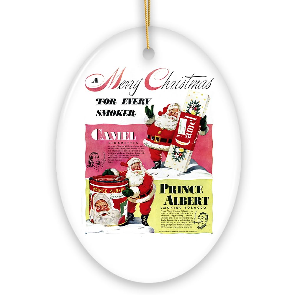 Amazon.com: Vintage Christmas Smoking Advertisement Ceramic Ornament, 1940s  Camel Cigarette Retro Collectible : Home & Kitchen