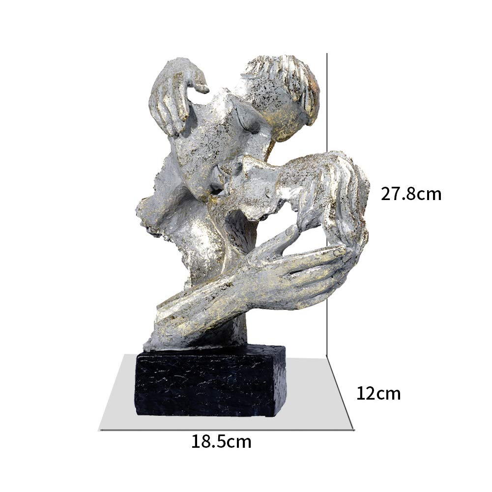 Statue di Coppia e Statuette per la Decorazione Domestica, Abbraccio/Bacio Sculture Ornamenti, Anniversario/Matrimonio/Fidanzamento/Decorazione Romantica,A