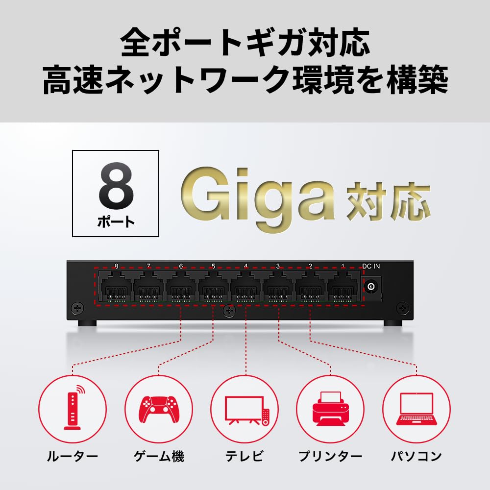 Amazon | 【Amazon.co.jp限定】バッファロー 8ポート Giga対応