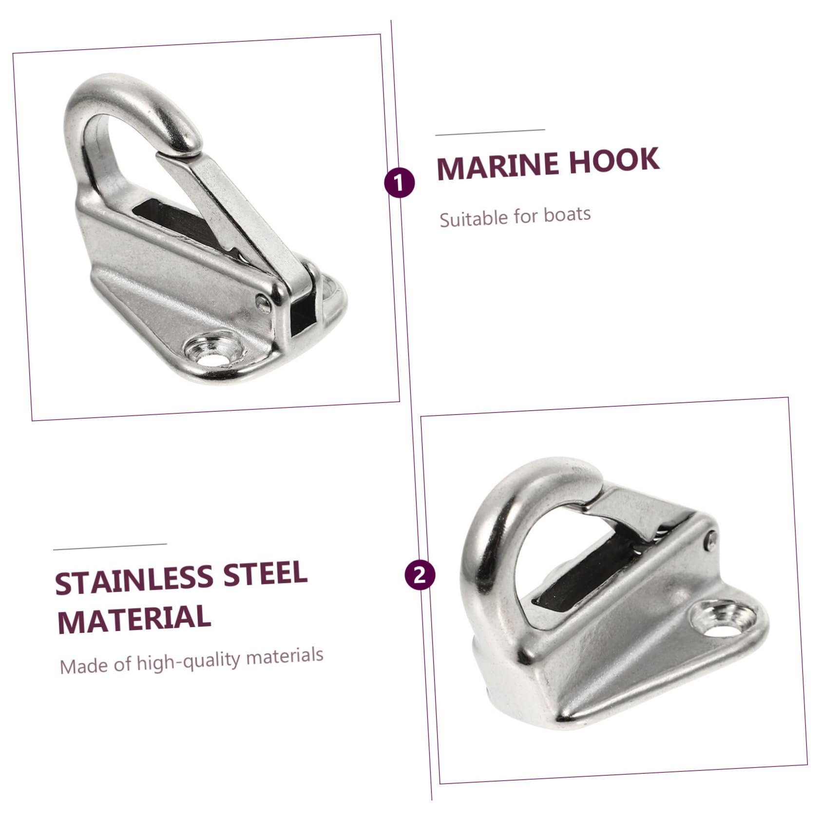 HANABASS Kotflügelhaken Boot zubehör Boat Accessories Schmutzbrett-Haken notwendige Schmutzbretthaken Dirt Board Haken tragbare Jachthaken Schiffshaken Rostfreier Stahl