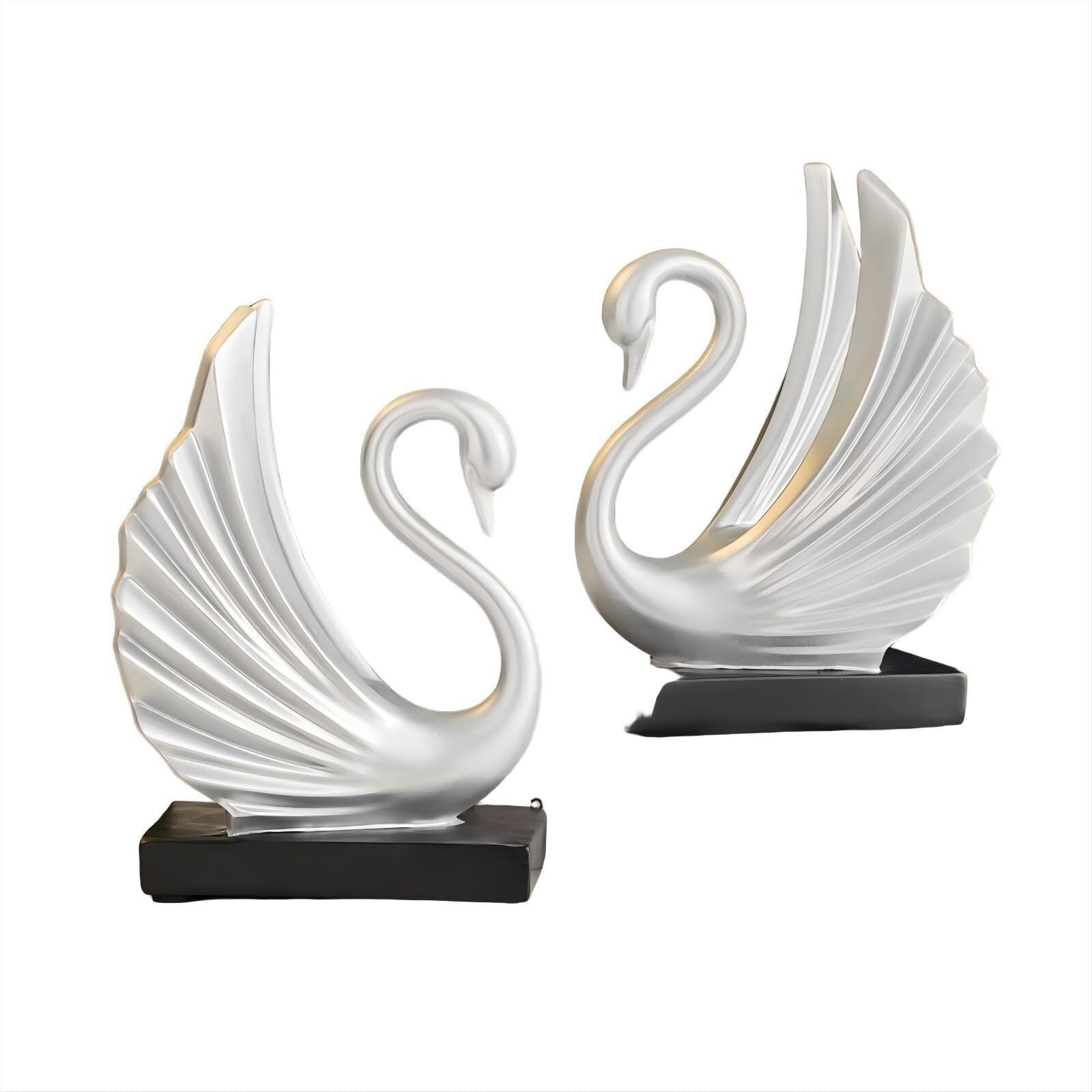 Regalos para Mujeres Decoración Artesanías de Cisne Dorado Lujo Alta Gama Decoración para estanterías(White)