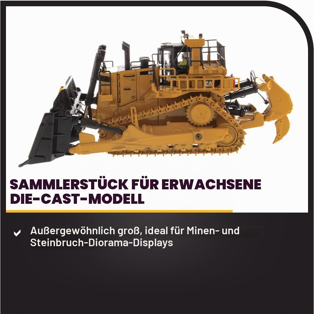 Diecast Masters Cat D11T Track Type Tractor 1:50 | In Blechdose, detailgetreuer CAT Kettendozer, ab 14 Jahren, für Sammler, 85565