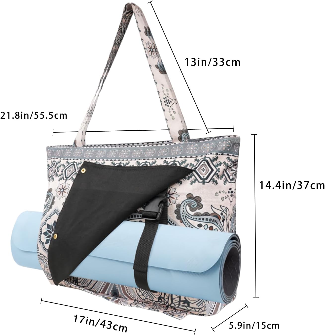 Yoga Mat Bag Yoga Bags and Carriers Fits All Your Stuff Yoga Tote Bag with Zipper Pocket Yoga Mat Carrier Pilates Bag Take in Out Mat Easily - Image 2