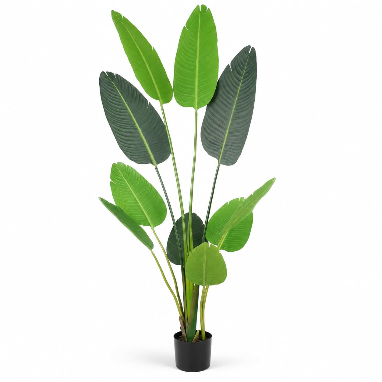 BPIL 6FT Artificial Tropical Plant - Large Leaves Traveller Palm Tree – Indoor Outdoor UV Protected, Faux Tropical Plant for Home and Office Decoration