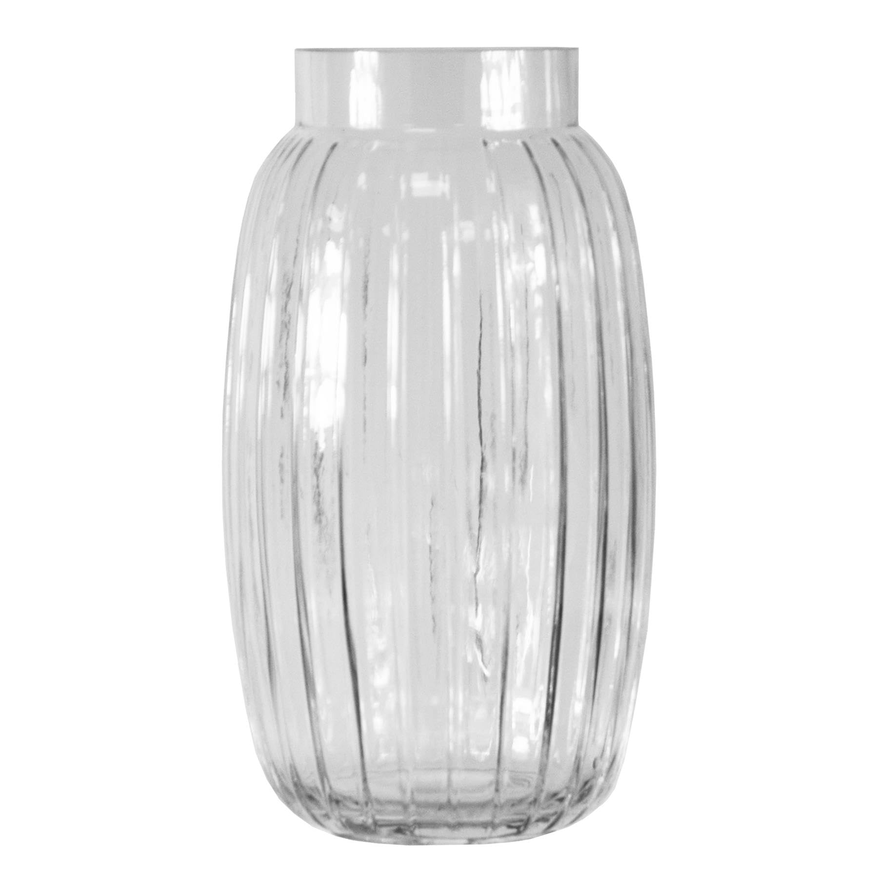 simpa Tabletop Centrepiece Vintage Clear Glass Floral Arrangement Vase 27cm (H) x 15cm Dia