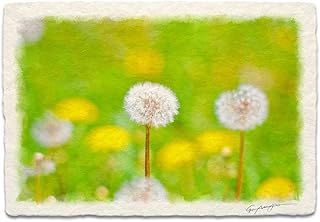 風水 絵 絵画 玄関 インテリア アートパネル 風景画 おしゃれ 壁掛け 和紙の絵写真 「緑の中の綿毛とタンポポ」 パネル付き 30x21cm 花 春 黄色 花の絵 Natural Memories