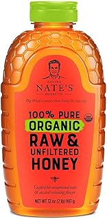 Nate's Organic 100% Pure, Raw & Unfiltered Honey - USDA Certified Organi...
