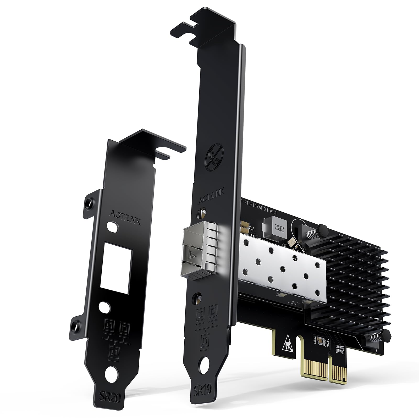 Scheda Di Rete SFP PCIe 10G, Scheda Ethernet YuanLey 10G Base-T Con Controller Realtek RTL8127AT, Adattatore Ethernet PCIe A SFP 10Gb NIC Compatibile Con PCI Express X1, X4, X8, X16, Supporta WOL