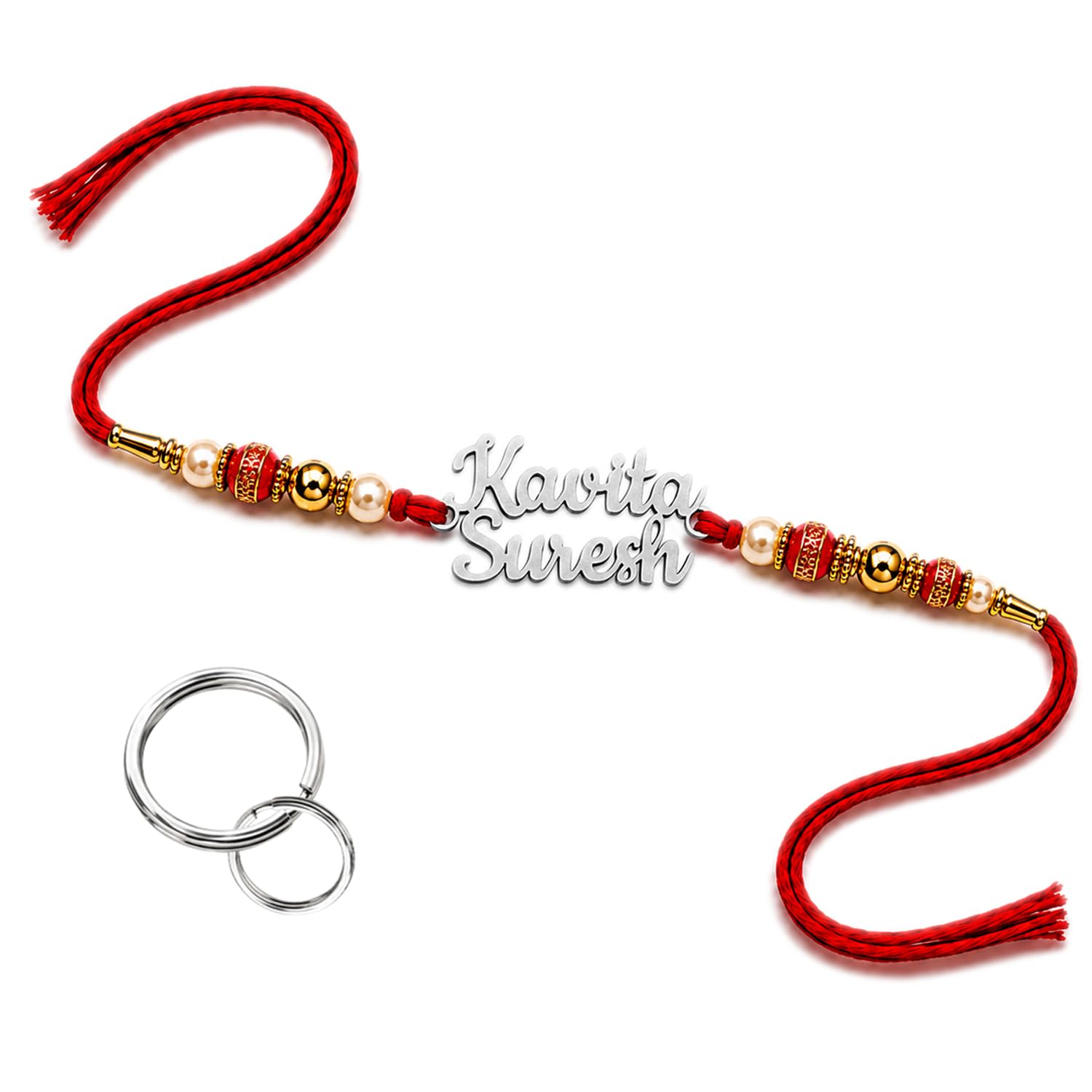 Customized Metal Name Rakhi for Brother with Roli Chawal Set | Personalized And Stylish Name Rakhi For Rakshabandhan | Rakhi for Brother, Bhaiya, Bhai-image-43